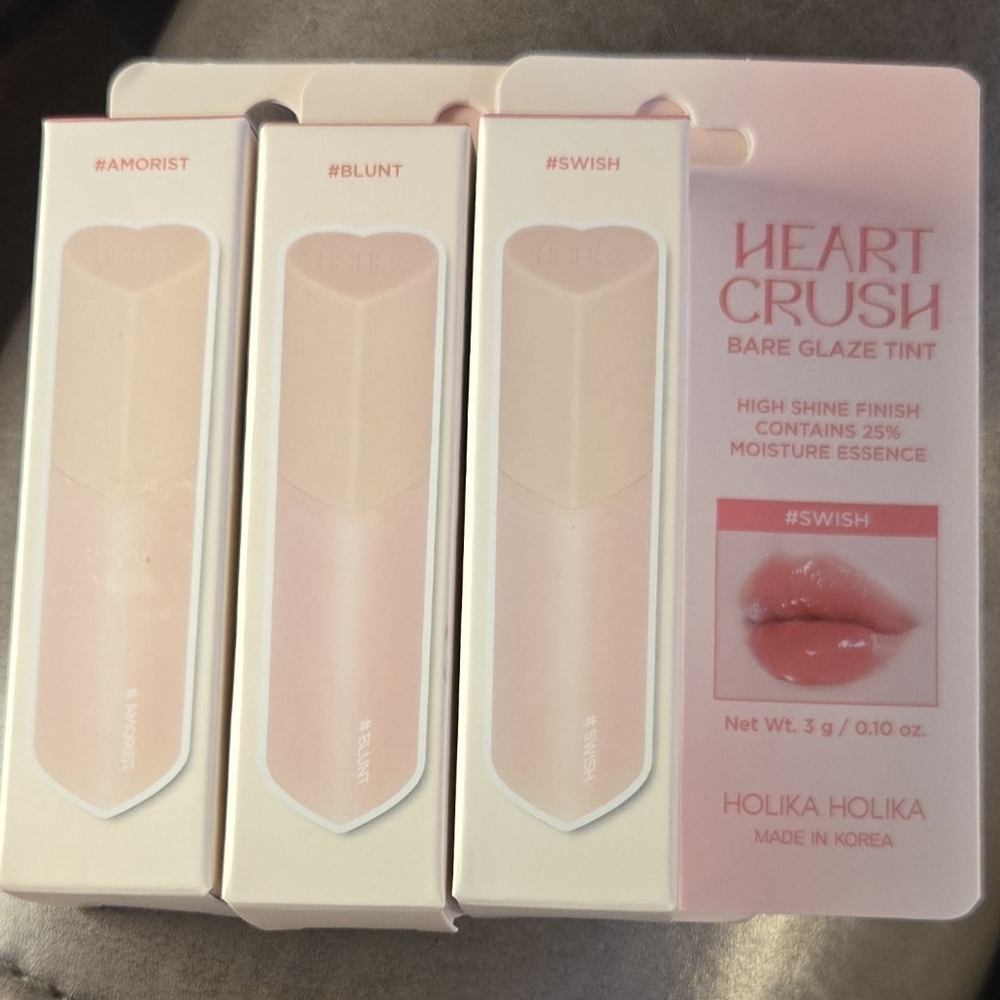 Holika Holika Heart Crush Bare Glaze Tint (3) Amorist, Blunt, & Swish -New